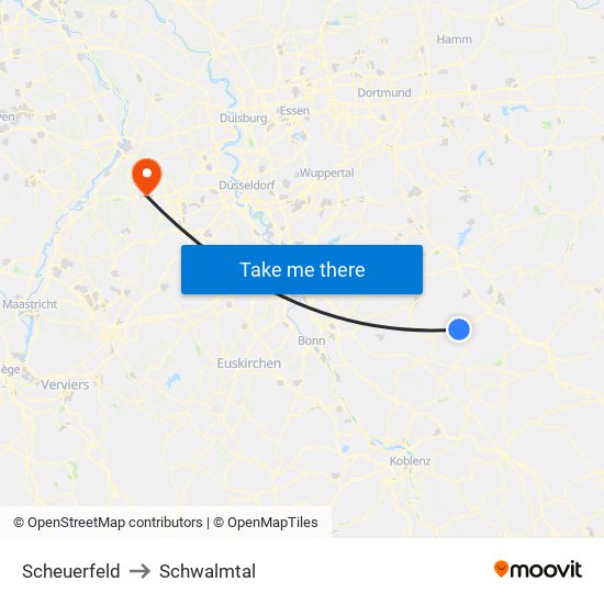 Scheuerfeld to Schwalmtal map