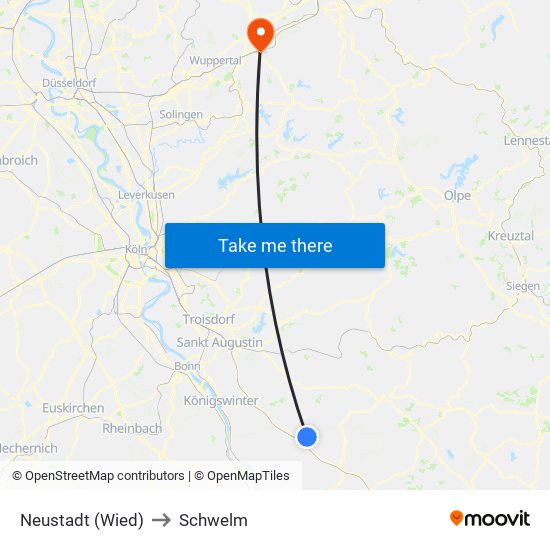 Neustadt (Wied) to Schwelm map