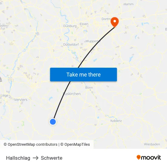 Hallschlag to Schwerte map