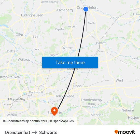 Drensteinfurt to Schwerte map