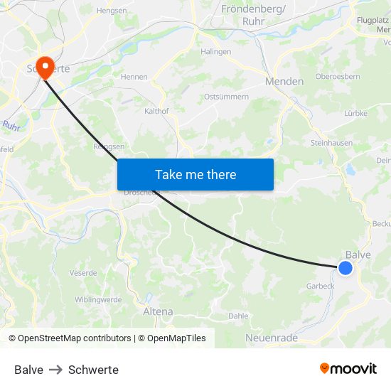 Balve to Schwerte map