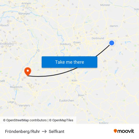 Fröndenberg/Ruhr to Selfkant map