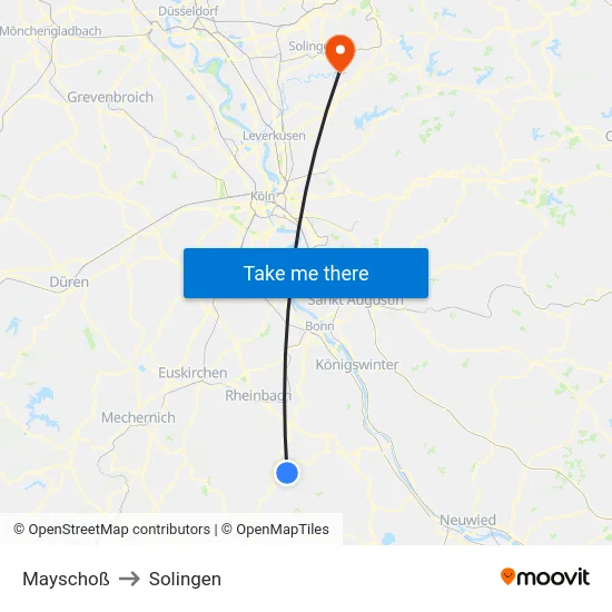 Mayschoß to Solingen map