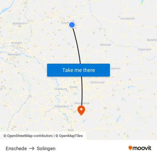Enschede to Solingen map