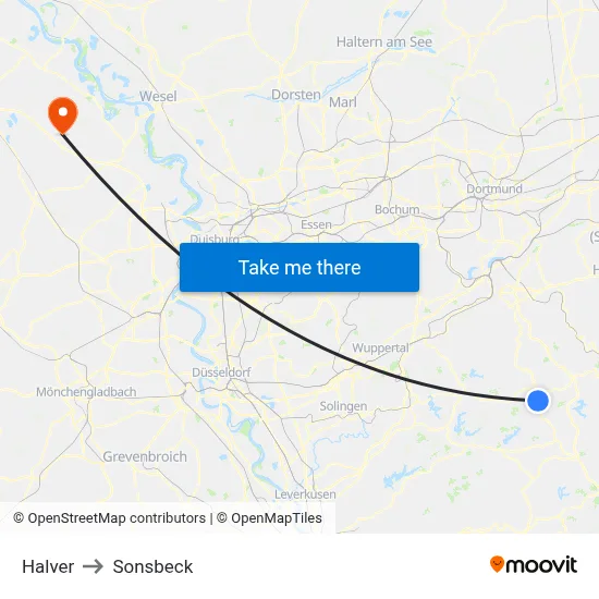 Halver to Sonsbeck map