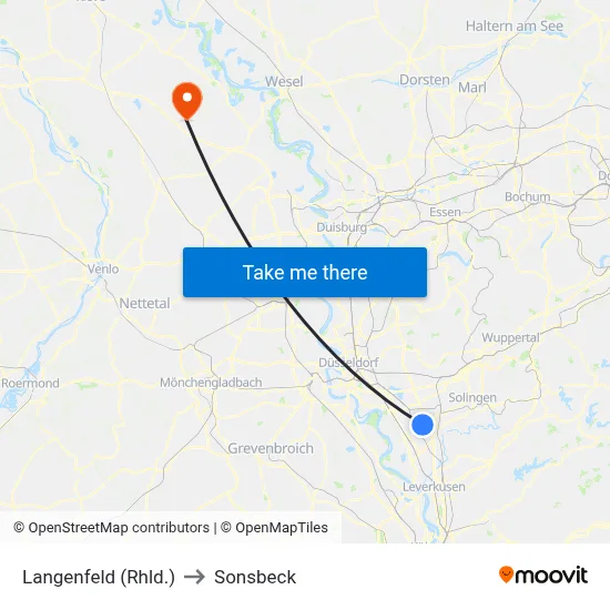 Langenfeld (Rhld.) to Sonsbeck map