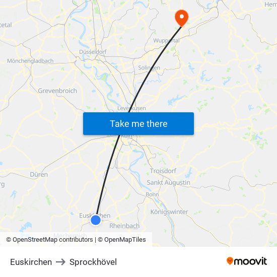 Euskirchen to Sprockhövel map