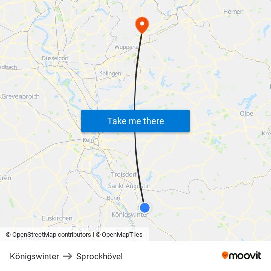 Königswinter to Sprockhövel map