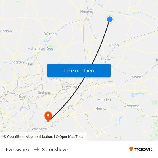 Everswinkel to Sprockhövel map