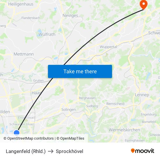 Langenfeld (Rhld.) to Sprockhövel map