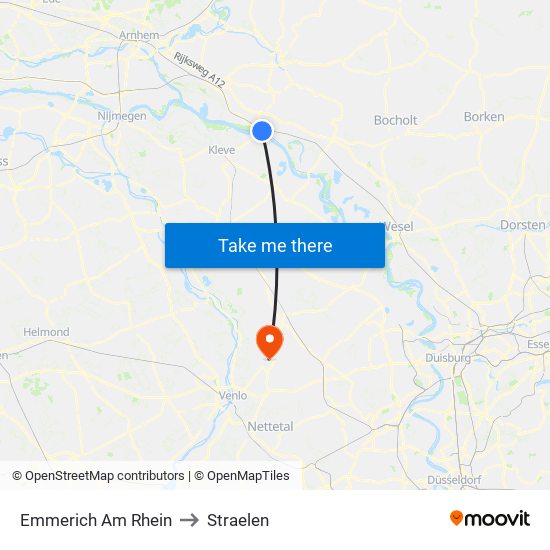 Emmerich Am Rhein to Straelen map