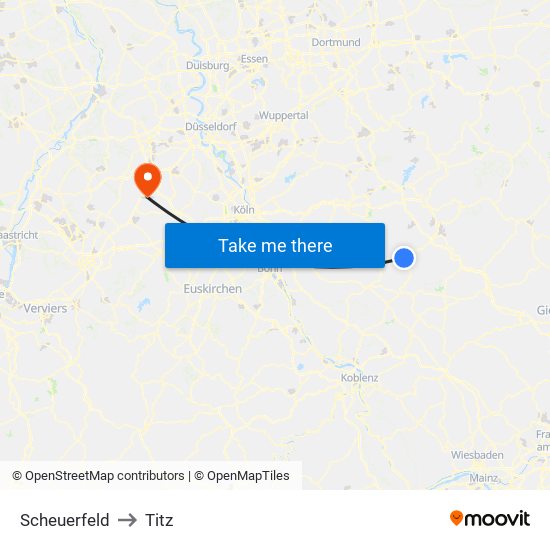 Scheuerfeld to Titz map