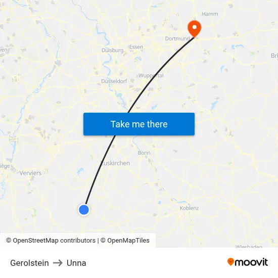 Gerolstein to Unna map