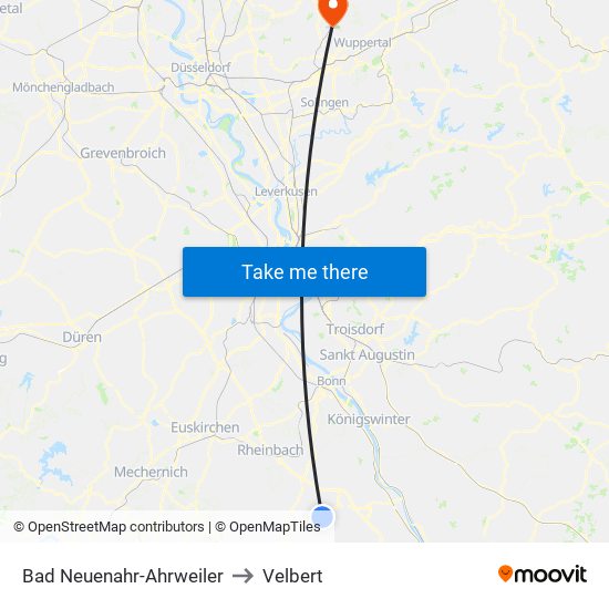 Bad Neuenahr-Ahrweiler to Velbert map