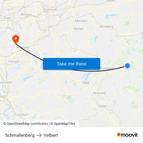 Schmallenberg to Velbert map