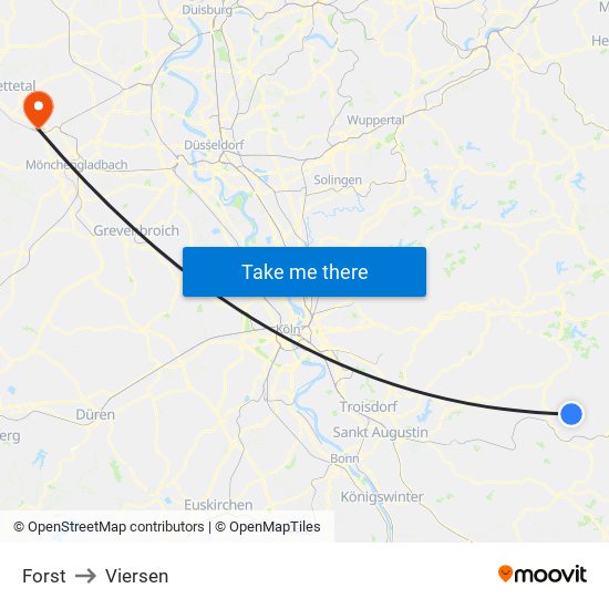 Forst to Viersen map