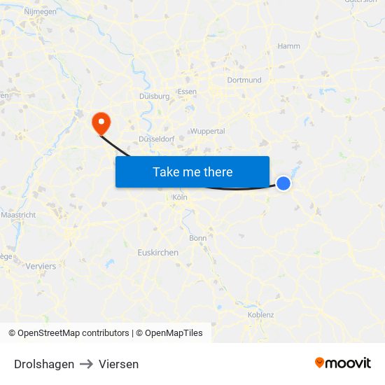 Drolshagen to Viersen map