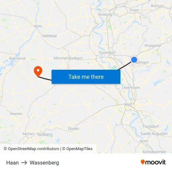 Haan to Wassenberg map