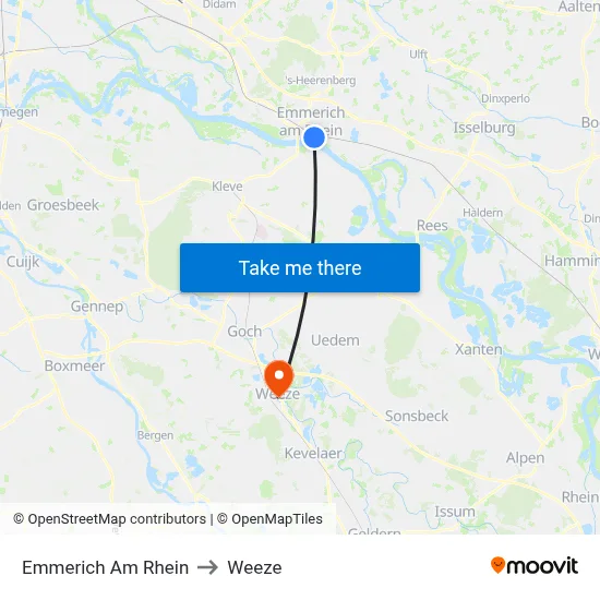 Emmerich Am Rhein to Weeze map