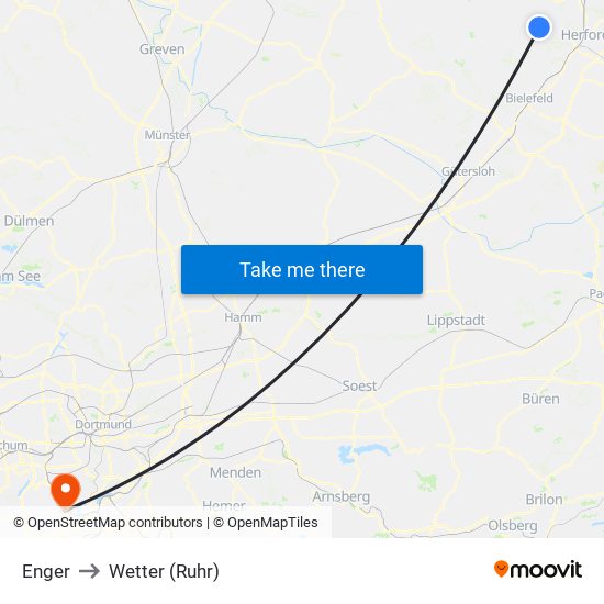 Enger to Wetter (Ruhr) map