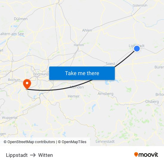 Lippstadt to Witten map