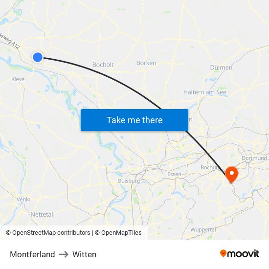 Montferland to Witten map