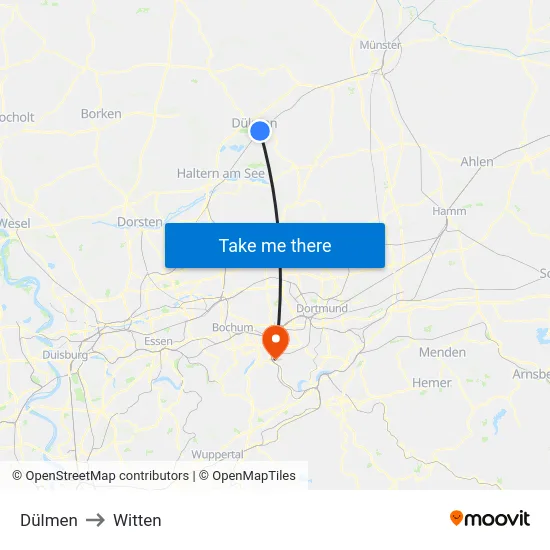 Dülmen to Witten map