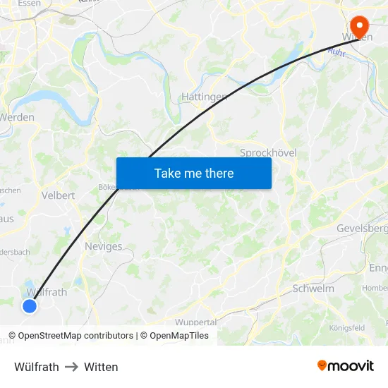 Wülfrath to Witten map