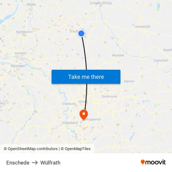 Enschede to Wülfrath map