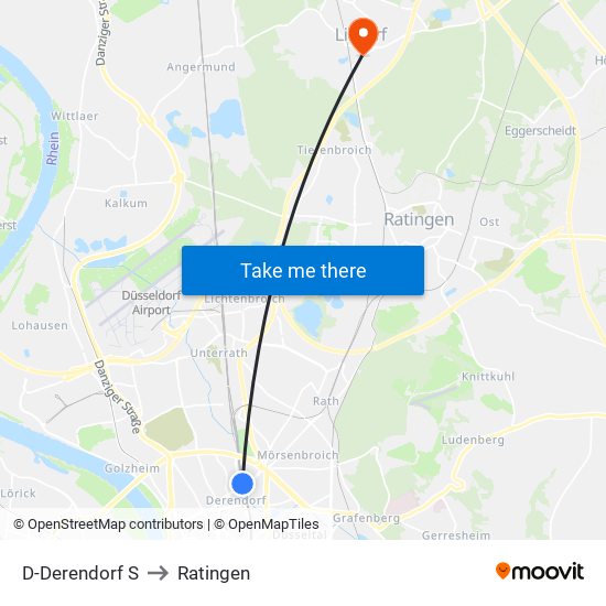 D-Derendorf S to Ratingen map