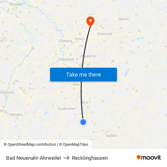 Bad Neuenahr-Ahrweiler to Recklinghausen map