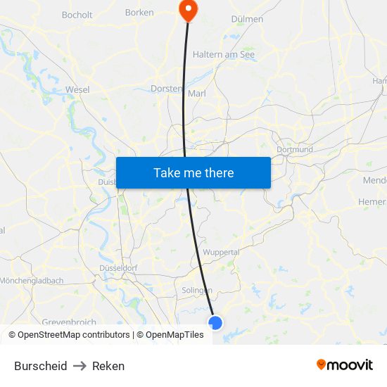 Burscheid to Reken map