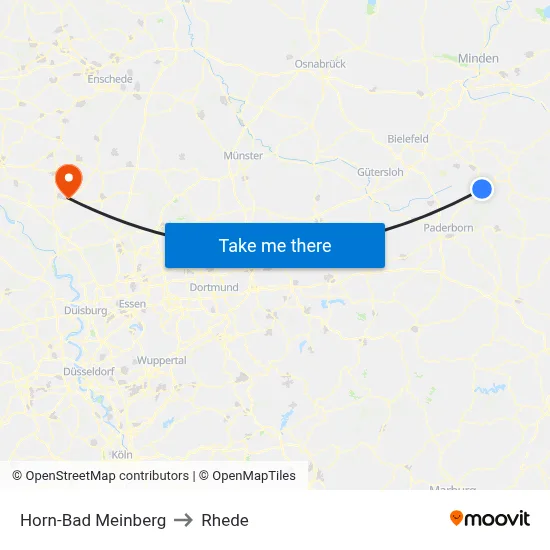 Horn-Bad Meinberg to Rhede map