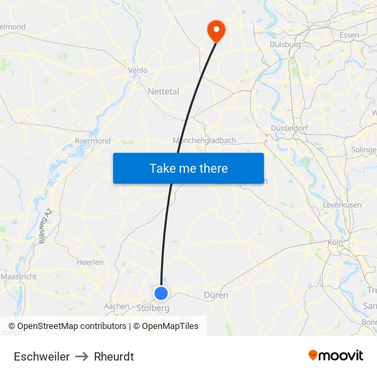 Eschweiler to Rheurdt map