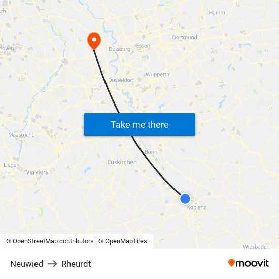 Neuwied to Rheurdt map