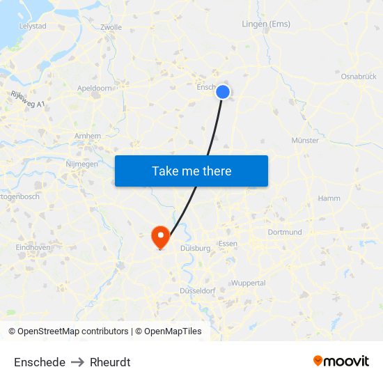 Enschede to Rheurdt map