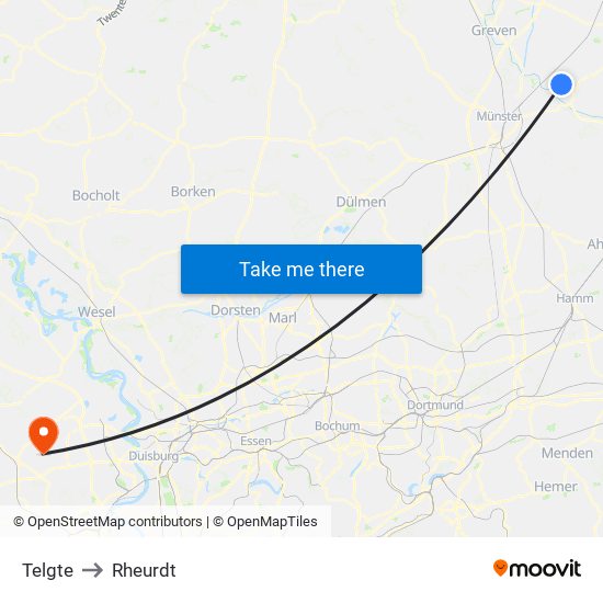 Telgte to Rheurdt map