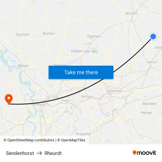 Sendenhorst to Rheurdt map