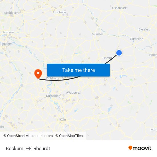 Beckum to Rheurdt map