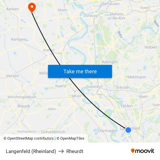 Langenfeld (Rheinland) to Rheurdt map