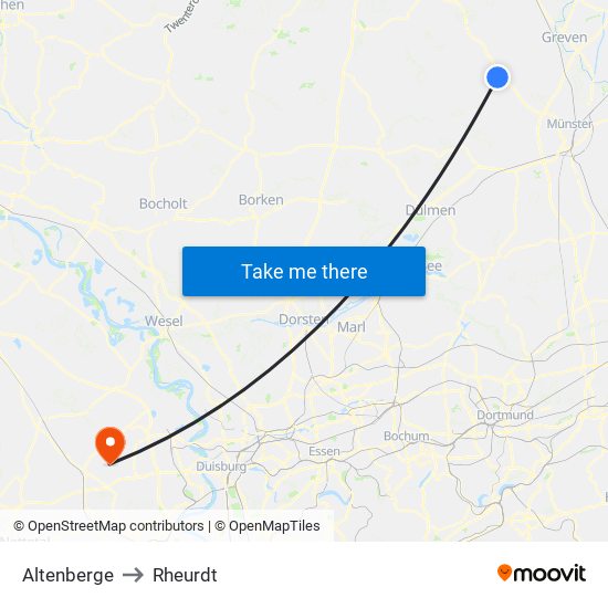 Altenberge to Rheurdt map