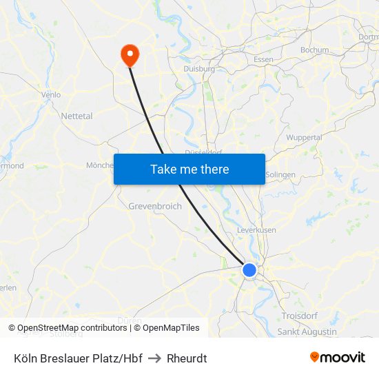 Köln Breslauer Platz/Hbf to Rheurdt map