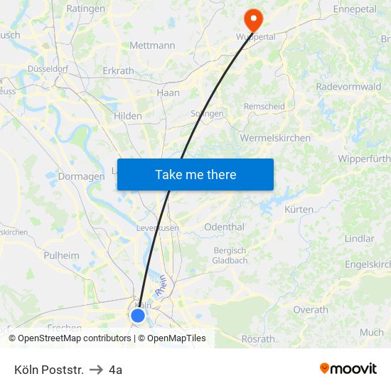 Köln Poststr. to 4a map