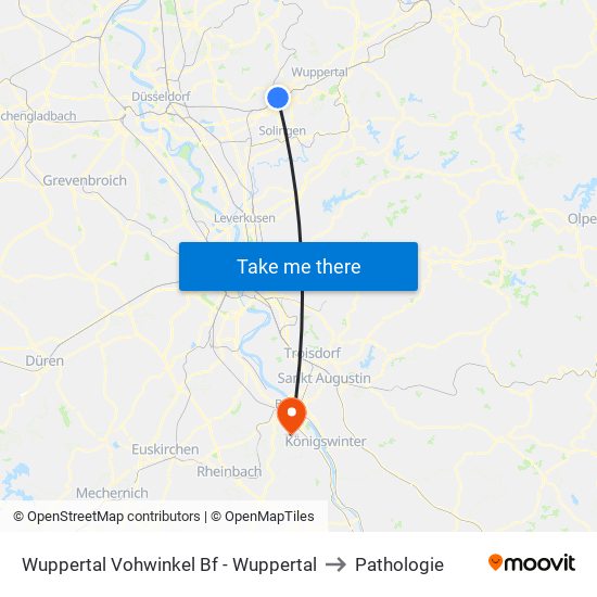 Wuppertal Vohwinkel Bf - Wuppertal to Pathologie map