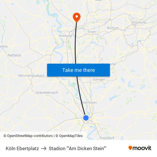 Köln Ebertplatz to Stadion ""Am Dicken Stein"" map