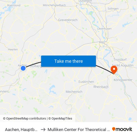 Aachen, Hauptbahnhof to Mulliken Center For Theoretical Chemistry map