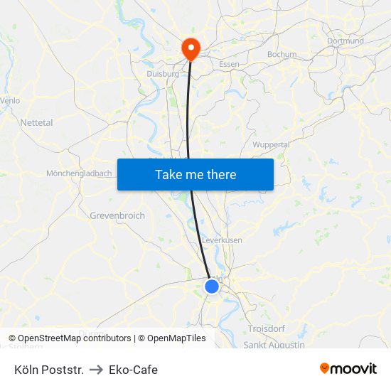 Köln Poststr. to Eko-Cafe map