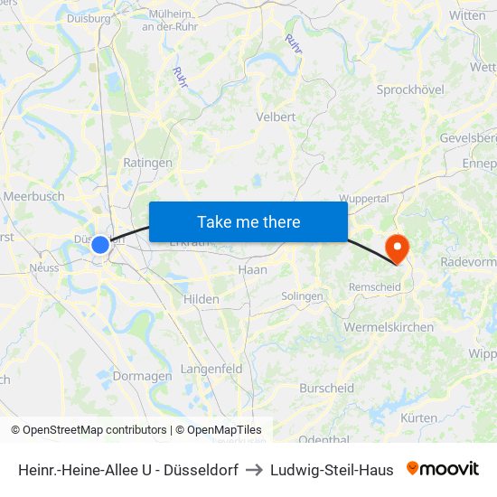 Heinr.-Heine-Allee U - Düsseldorf to Ludwig-Steil-Haus map