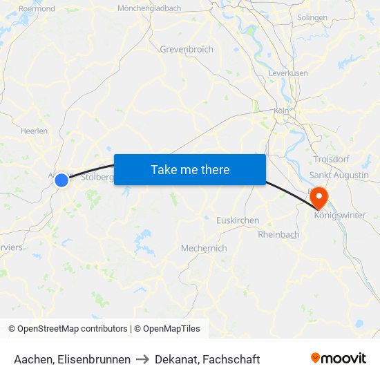 Aachen, Elisenbrunnen to Dekanat, Fachschaft map