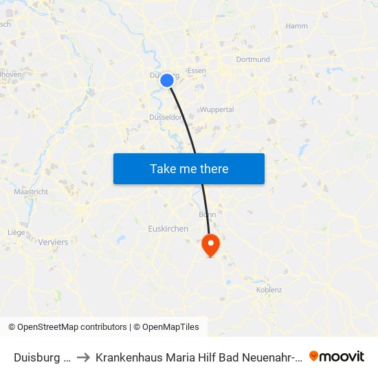 Duisburg Hbf to Krankenhaus Maria Hilf Bad Neuenahr-Ahrweiler map